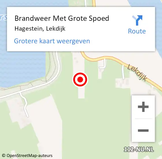 Locatie op kaart van de 112 melding: Brandweer Met Grote Spoed Naar Hagestein, Lekdijk op 9 februari 2018 11:14