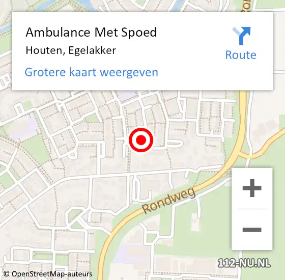 Locatie op kaart van de 112 melding: Ambulance Met Spoed Naar Houten, Egelakker op 9 februari 2018 13:49