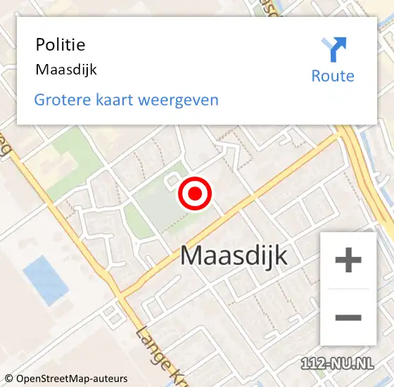 Locatie op kaart van de 112 melding: Politie Maasdijk op 9 februari 2018 14:09