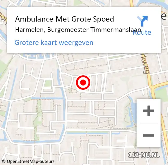 Locatie op kaart van de 112 melding: Ambulance Met Grote Spoed Naar Harmelen, Burgemeester Timmermanslaan op 9 februari 2018 14:41