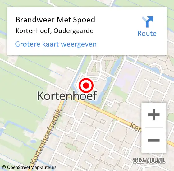 Locatie op kaart van de 112 melding: Brandweer Met Spoed Naar Kortenhoef, Oudergaarde op 9 februari 2018 16:02