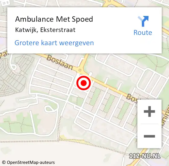 Locatie op kaart van de 112 melding: Ambulance Met Spoed Naar Katwijk, Eksterstraat op 9 februari 2018 16:06