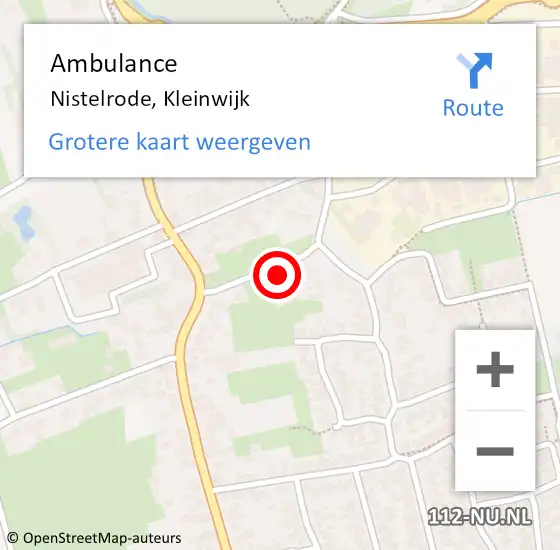 Locatie op kaart van de 112 melding: Ambulance Nistelrode, Kleinwijk op 9 februari 2018 16:36