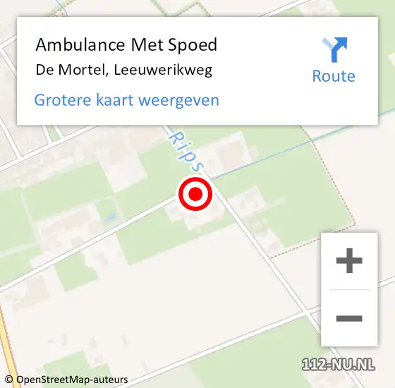 Locatie op kaart van de 112 melding: Ambulance Met Spoed Naar De Mortel, Leeuwerikweg op 9 februari 2018 16:46