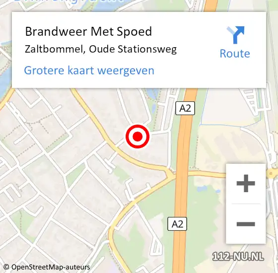 Locatie op kaart van de 112 melding: Brandweer Met Spoed Naar Zaltbommel, Oude Stationsweg op 9 februari 2018 17:25