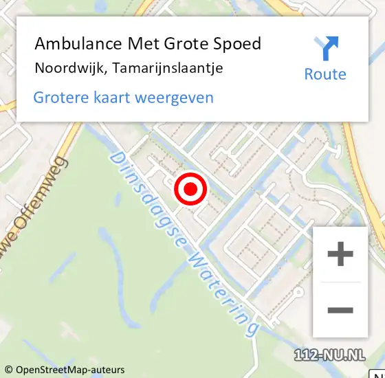 Locatie op kaart van de 112 melding: Ambulance Met Grote Spoed Naar Noordwijk, Tamarijnslaantje op 9 februari 2018 17:35