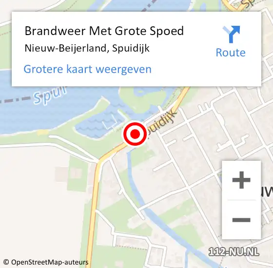 Locatie op kaart van de 112 melding: Brandweer Met Grote Spoed Naar Nieuw-Beijerland, Spuidijk op 9 februari 2018 18:19