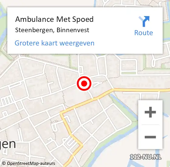 Locatie op kaart van de 112 melding: Ambulance Met Spoed Naar Steenbergen, Binnenvest op 15 februari 2014 18:01