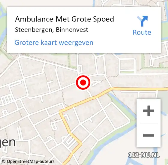 Locatie op kaart van de 112 melding: Ambulance Met Grote Spoed Naar Steenbergen, Binnenvest op 15 februari 2014 18:04