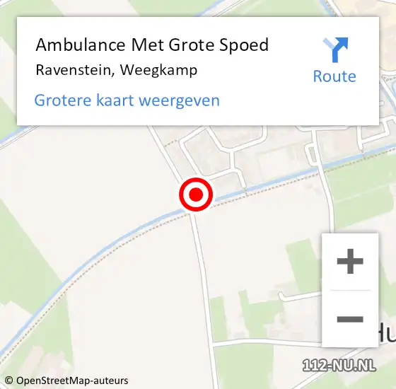 Locatie op kaart van de 112 melding: Ambulance Met Grote Spoed Naar Ravenstein, Weegkamp op 10 februari 2018 00:02
