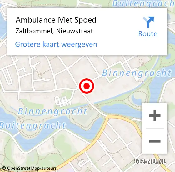 Locatie op kaart van de 112 melding: Ambulance Met Spoed Naar Zaltbommel, Nieuwstraat op 10 februari 2018 00:23