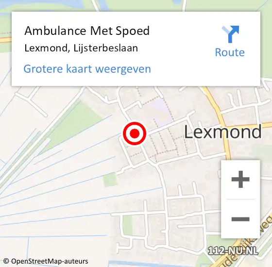 Locatie op kaart van de 112 melding: Ambulance Met Spoed Naar Lexmond, Lijsterbeslaan op 10 februari 2018 05:38