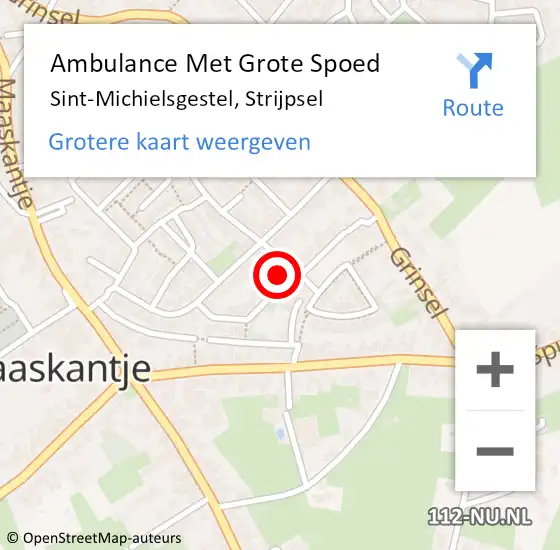 Locatie op kaart van de 112 melding: Ambulance Met Grote Spoed Naar Sint-Michielsgestel, Strijpsel op 10 februari 2018 05:45