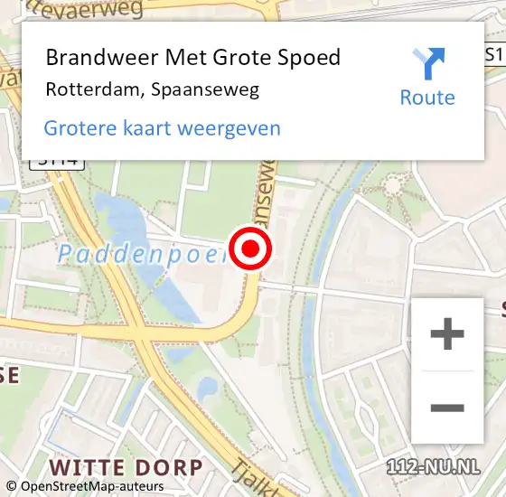 Locatie op kaart van de 112 melding: Brandweer Met Grote Spoed Naar Rotterdam, Spaanseweg op 10 februari 2018 09:21