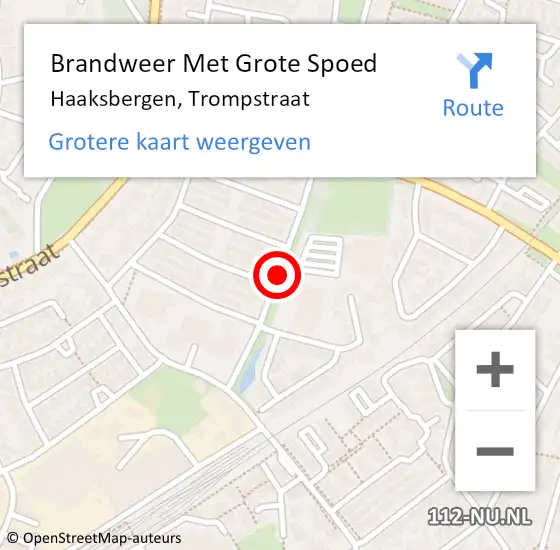 Locatie op kaart van de 112 melding: Brandweer Met Grote Spoed Naar Haaksbergen, Trompstraat op 10 februari 2018 10:41