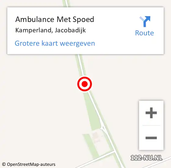 Locatie op kaart van de 112 melding: Ambulance Met Spoed Naar Kamperland, Jacobadijk op 10 februari 2018 10:56
