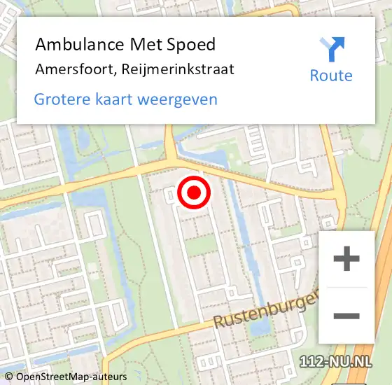 Locatie op kaart van de 112 melding: Ambulance Met Spoed Naar Amersfoort, Reijmerinkstraat op 10 februari 2018 12:13