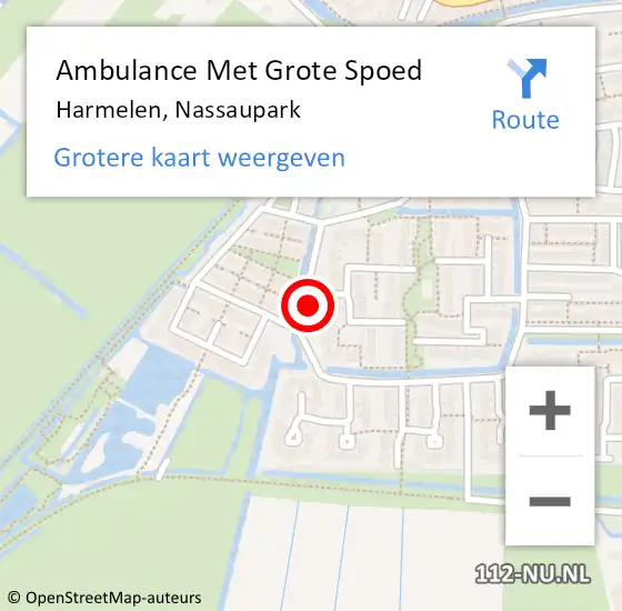 Locatie op kaart van de 112 melding: Ambulance Met Grote Spoed Naar Harmelen, Nassaupark op 10 februari 2018 12:16