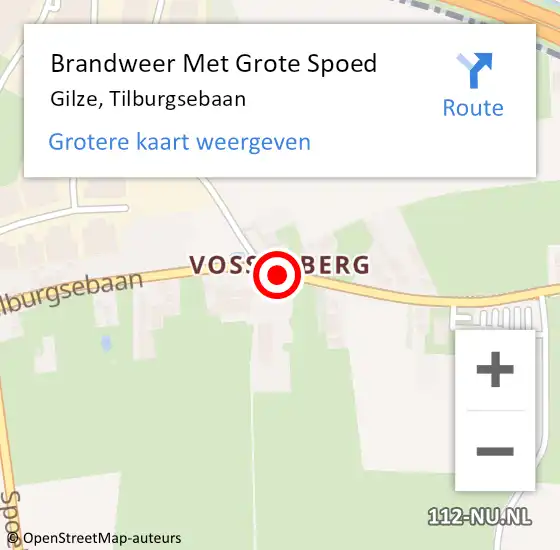 Locatie op kaart van de 112 melding: Brandweer Met Grote Spoed Naar Gilze, Tilburgsebaan op 10 februari 2018 12:37