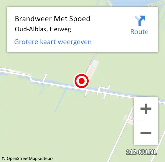 Locatie op kaart van de 112 melding: Brandweer Met Spoed Naar Oud-Alblas, Heiweg op 10 februari 2018 13:54