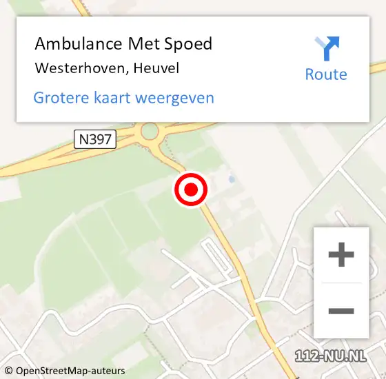 Locatie op kaart van de 112 melding: Ambulance Met Spoed Naar Westerhoven, Heuvel op 10 februari 2018 15:01