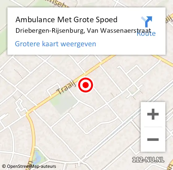 Locatie op kaart van de 112 melding: Ambulance Met Grote Spoed Naar Driebergen-Rijsenburg, Van Wassenaerstraat op 10 februari 2018 16:54