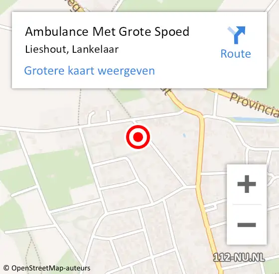 Locatie op kaart van de 112 melding: Ambulance Met Grote Spoed Naar Lieshout, Lankelaar op 10 februari 2018 16:55