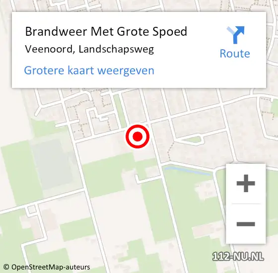 Locatie op kaart van de 112 melding: Brandweer Met Grote Spoed Naar Veenoord, Landschapsweg op 10 februari 2018 16:58