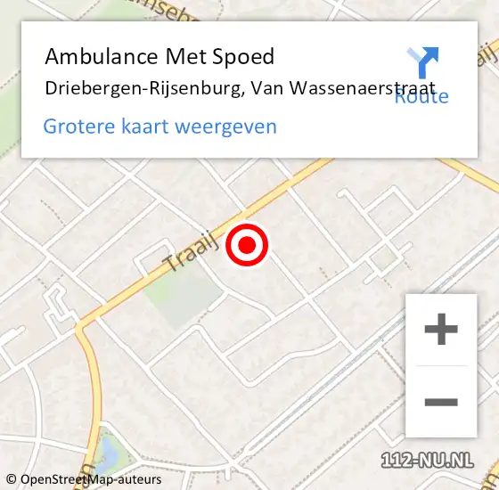 Locatie op kaart van de 112 melding: Ambulance Met Spoed Naar Driebergen-Rijsenburg, Van Wassenaerstraat op 10 februari 2018 17:36