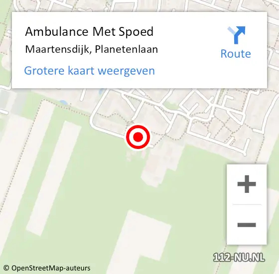 Locatie op kaart van de 112 melding: Ambulance Met Spoed Naar Maartensdijk, Planetenlaan op 10 februari 2018 18:21