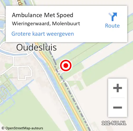 Locatie op kaart van de 112 melding: Ambulance Met Spoed Naar Wieringerwaard, Molenbuurt op 10 februari 2018 19:53