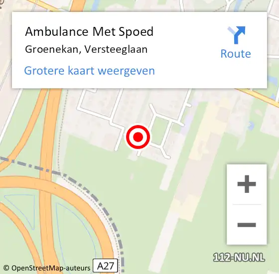 Locatie op kaart van de 112 melding: Ambulance Met Spoed Naar Groenekan, Versteeglaan op 10 februari 2018 20:49