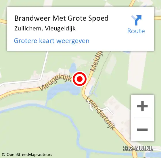 Locatie op kaart van de 112 melding: Brandweer Met Grote Spoed Naar Zuilichem, Vleugeldijk op 10 februari 2018 23:12