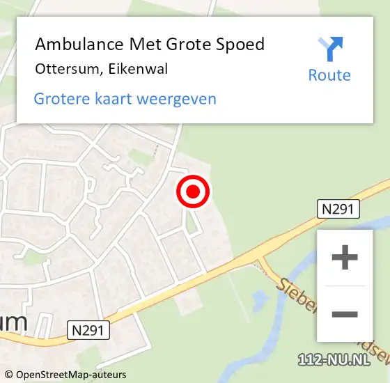 Locatie op kaart van de 112 melding: Ambulance Met Grote Spoed Naar Ottersum, Eikenwal op 10 februari 2018 23:34