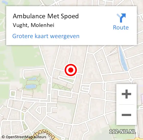 Locatie op kaart van de 112 melding: Ambulance Met Spoed Naar Vught, Molenhei op 11 februari 2018 00:49