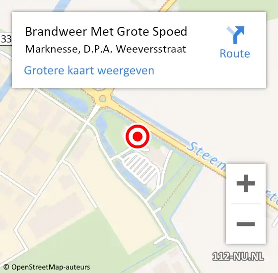 Locatie op kaart van de 112 melding: Brandweer Met Grote Spoed Naar Marknesse, D.P.A. Weeversstraat op 11 februari 2018 03:06