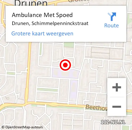 Locatie op kaart van de 112 melding: Ambulance Met Spoed Naar Drunen, Schimmelpenninckstraat op 11 februari 2018 04:46