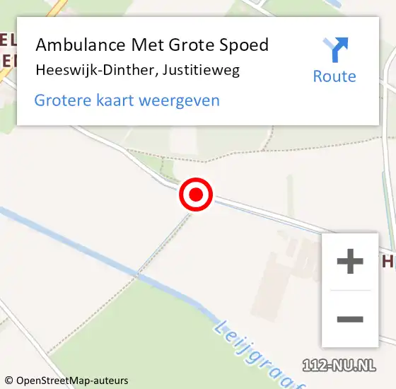 Locatie op kaart van de 112 melding: Ambulance Met Grote Spoed Naar Heeswijk-Dinther, Justitieweg op 11 februari 2018 04:48