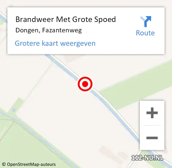 Locatie op kaart van de 112 melding: Brandweer Met Grote Spoed Naar Dongen, Fazantenweg op 11 februari 2018 05:22