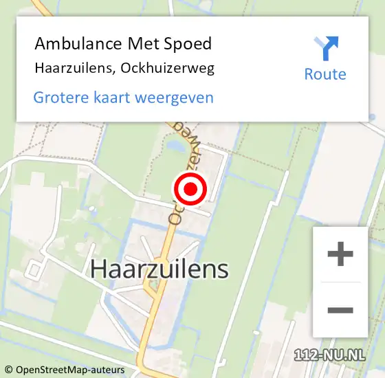 Locatie op kaart van de 112 melding: Ambulance Met Spoed Naar Haarzuilens, Ockhuizerweg op 11 februari 2018 08:35