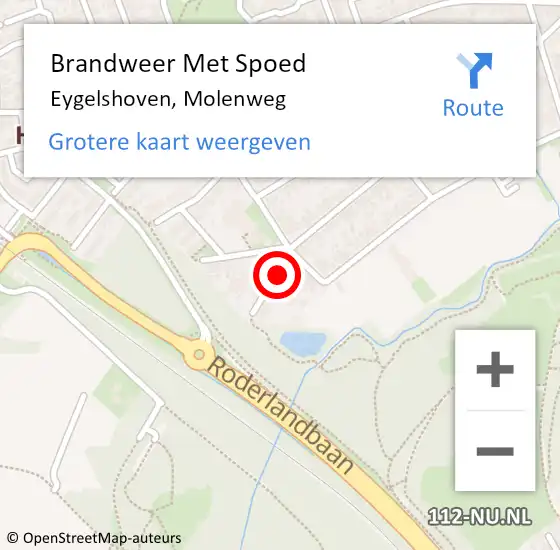 Locatie op kaart van de 112 melding: Brandweer Met Spoed Naar Eygelshoven, Molenweg op 11 februari 2018 10:21