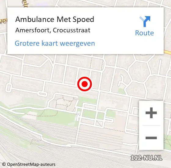 Locatie op kaart van de 112 melding: Ambulance Met Spoed Naar Amersfoort, Crocusstraat op 11 februari 2018 11:17