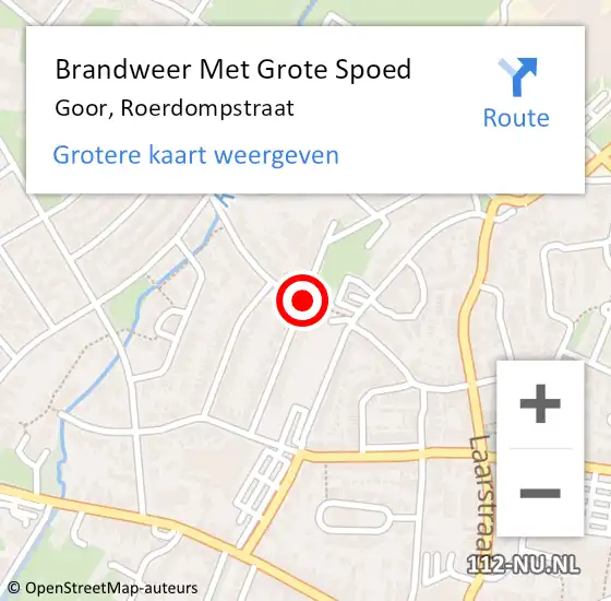 Locatie op kaart van de 112 melding: Brandweer Met Grote Spoed Naar Goor, Roerdompstraat op 11 februari 2018 11:26