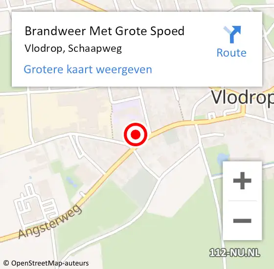 Locatie op kaart van de 112 melding: Brandweer Met Grote Spoed Naar Vlodrop, Schaapweg op 11 februari 2018 12:15