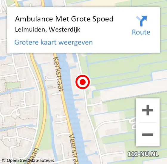 Locatie op kaart van de 112 melding: Ambulance Met Grote Spoed Naar Leimuiden, Westerdijk op 11 februari 2018 13:44