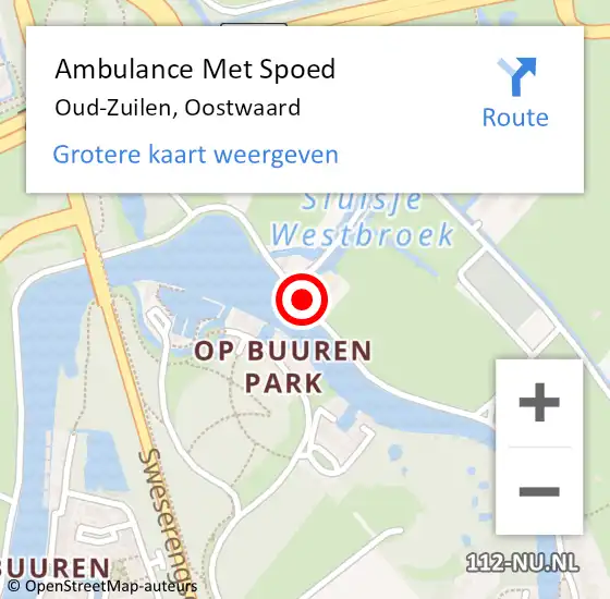 Locatie op kaart van de 112 melding: Ambulance Met Spoed Naar Oud-Zuilen, Oostwaard op 11 februari 2018 13:51