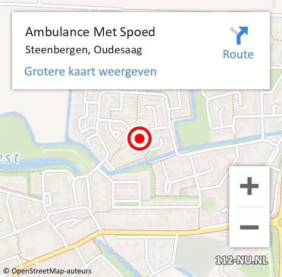 Locatie op kaart van de 112 melding: Ambulance Met Spoed Naar Steenbergen, Oudesaag op 11 februari 2018 15:26