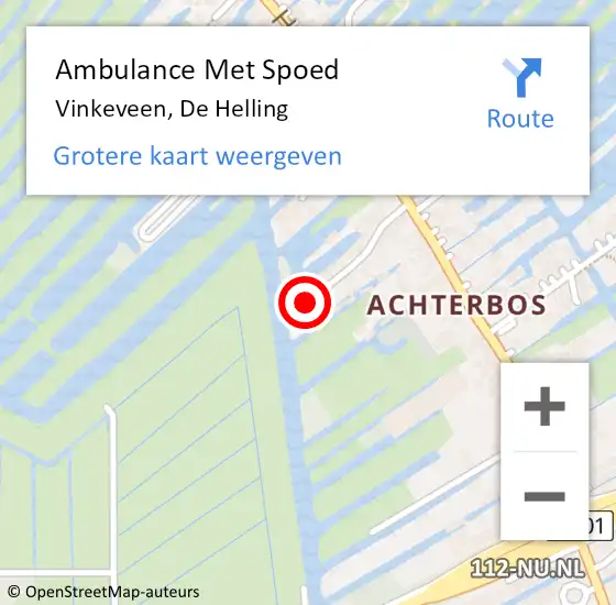 Locatie op kaart van de 112 melding: Ambulance Met Spoed Naar Vinkeveen, De Helling op 11 februari 2018 16:35