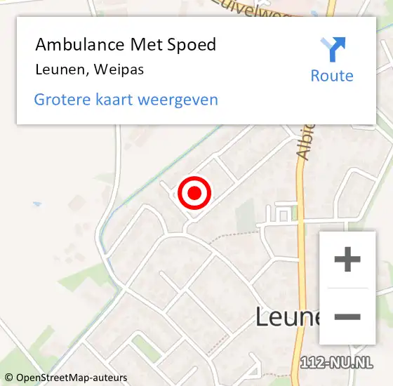 Locatie op kaart van de 112 melding: Ambulance Met Spoed Naar Leunen, Weipas op 11 februari 2018 17:32