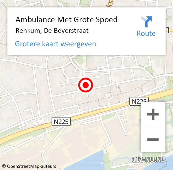 Locatie op kaart van de 112 melding: Ambulance Met Grote Spoed Naar Renkum, De Beyerstraat op 11 februari 2018 17:59